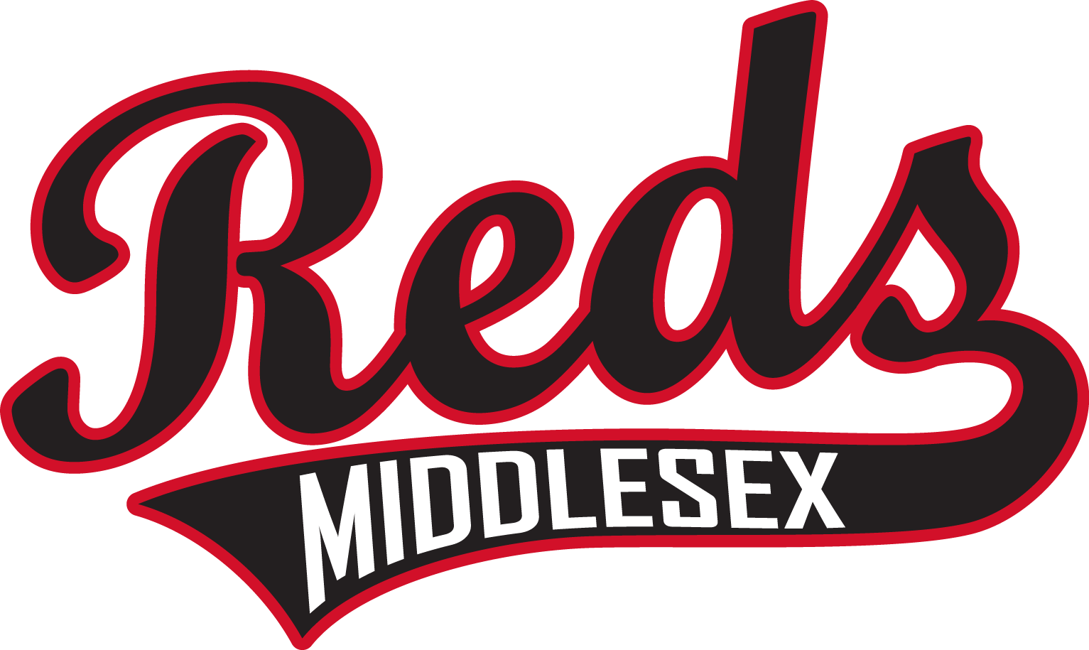 Middlesex Reds Logo - BLACK with RED OUTLINE